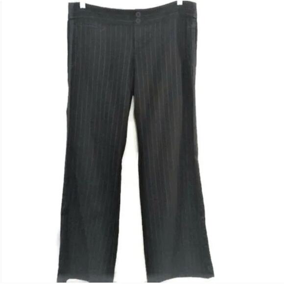 American Eagle elegant wide leg pinstripe tuxedo pants Women's Size 4 Wool Blend - Picture 3 of 10